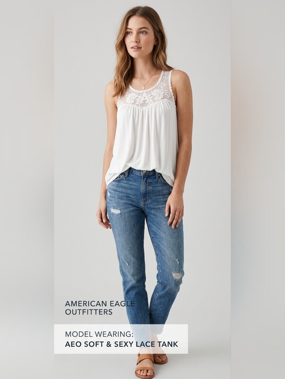 AEO Soft & Sexy Lace Tank - Picture 2 of 9